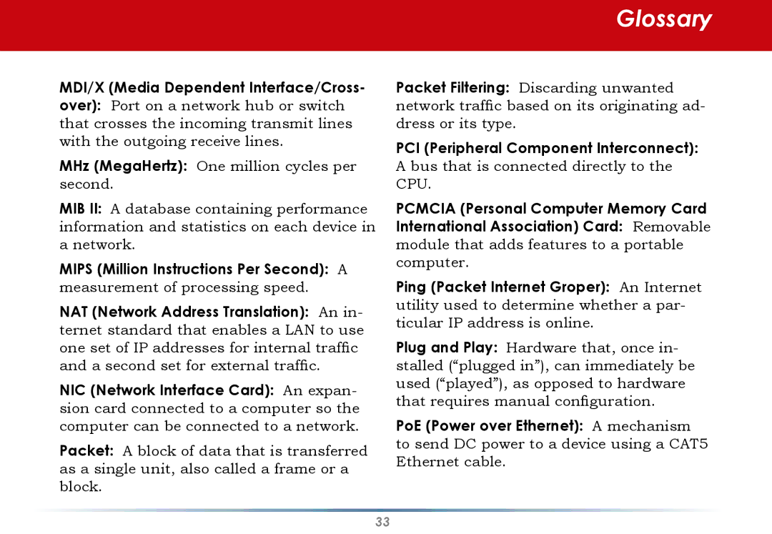 Black Box WLI-CB-G54HP user manual Glossary 