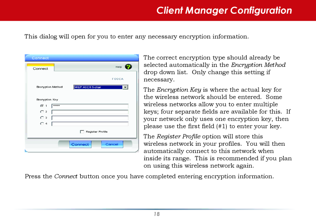 Black Box WLI-CB-G54S user manual Client Manager Configuration 