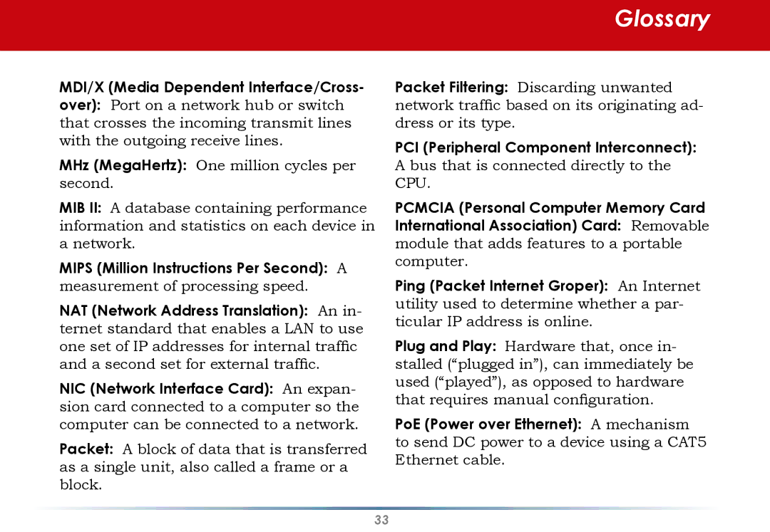 Black Box WLI-CB-G54S user manual Glossary 