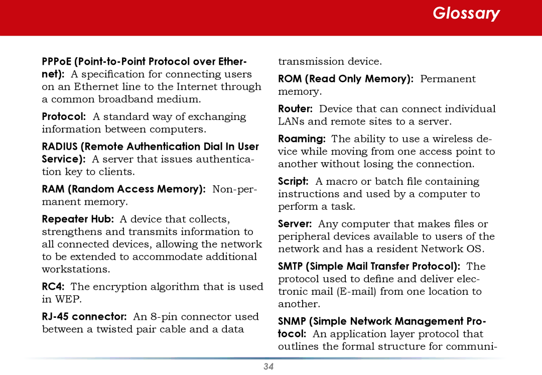 Black Box WLI-CB-G54S user manual Glossary 