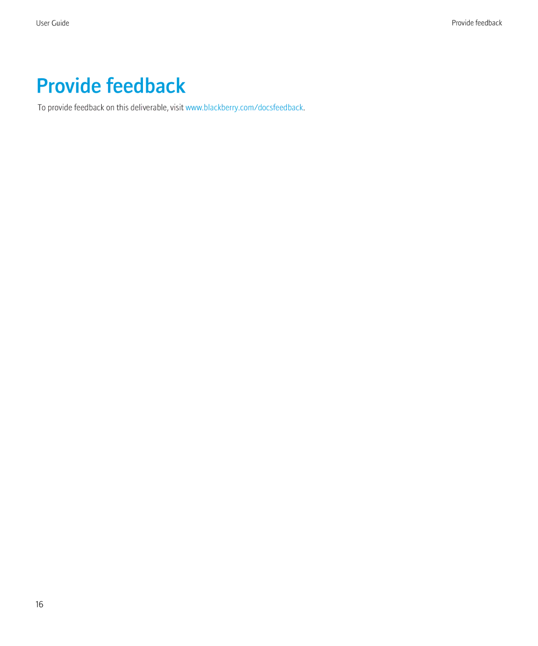 Blackberry 1.7 manual Provide feedback 