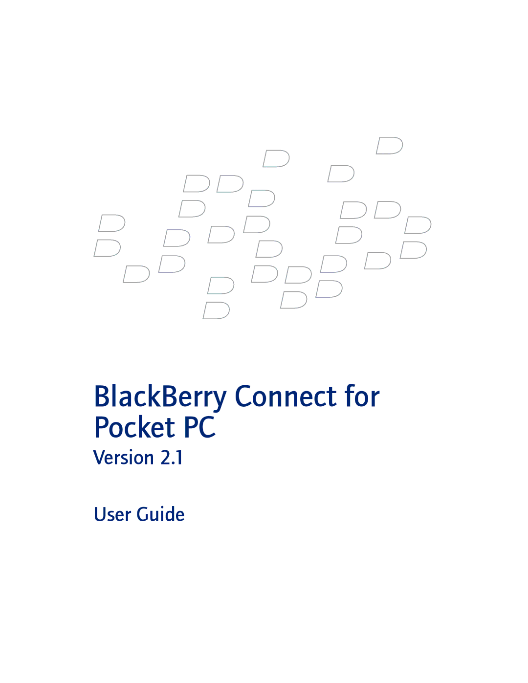 Blackberry 2.1 manual BlackBerry Connect for Pocket PC, Version User Guide 