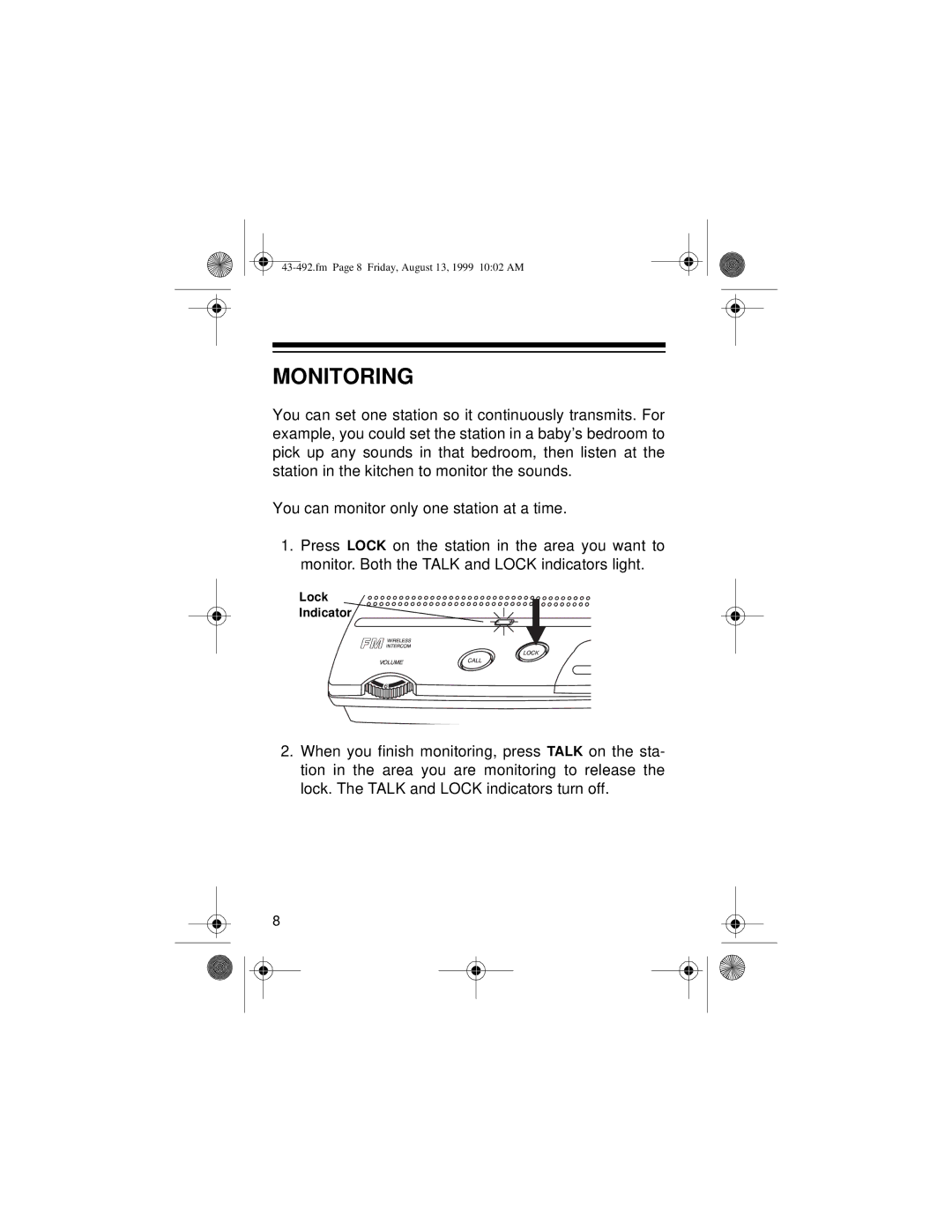 Blackberry 43-492 owner manual Monitoring 