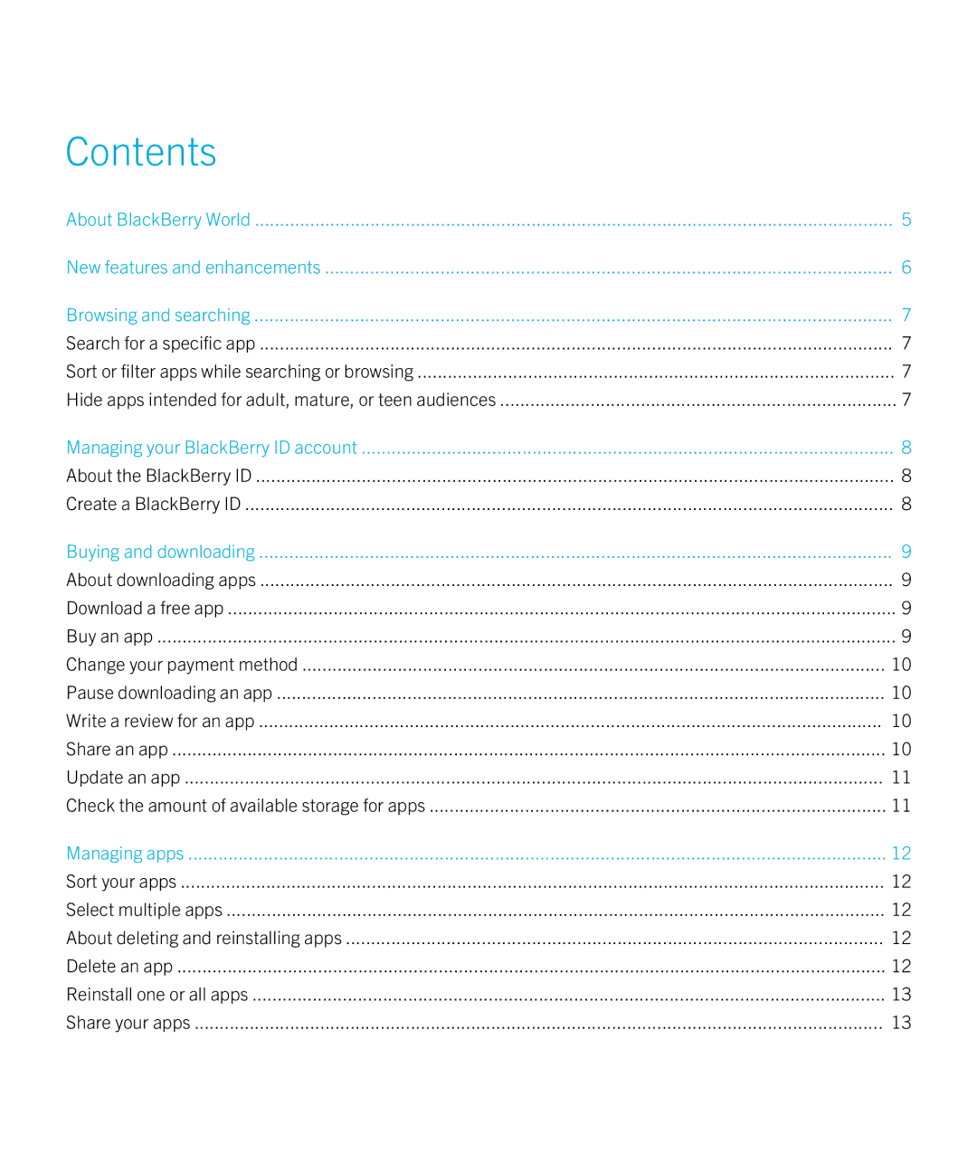 Blackberry 4.3 manual Contents 