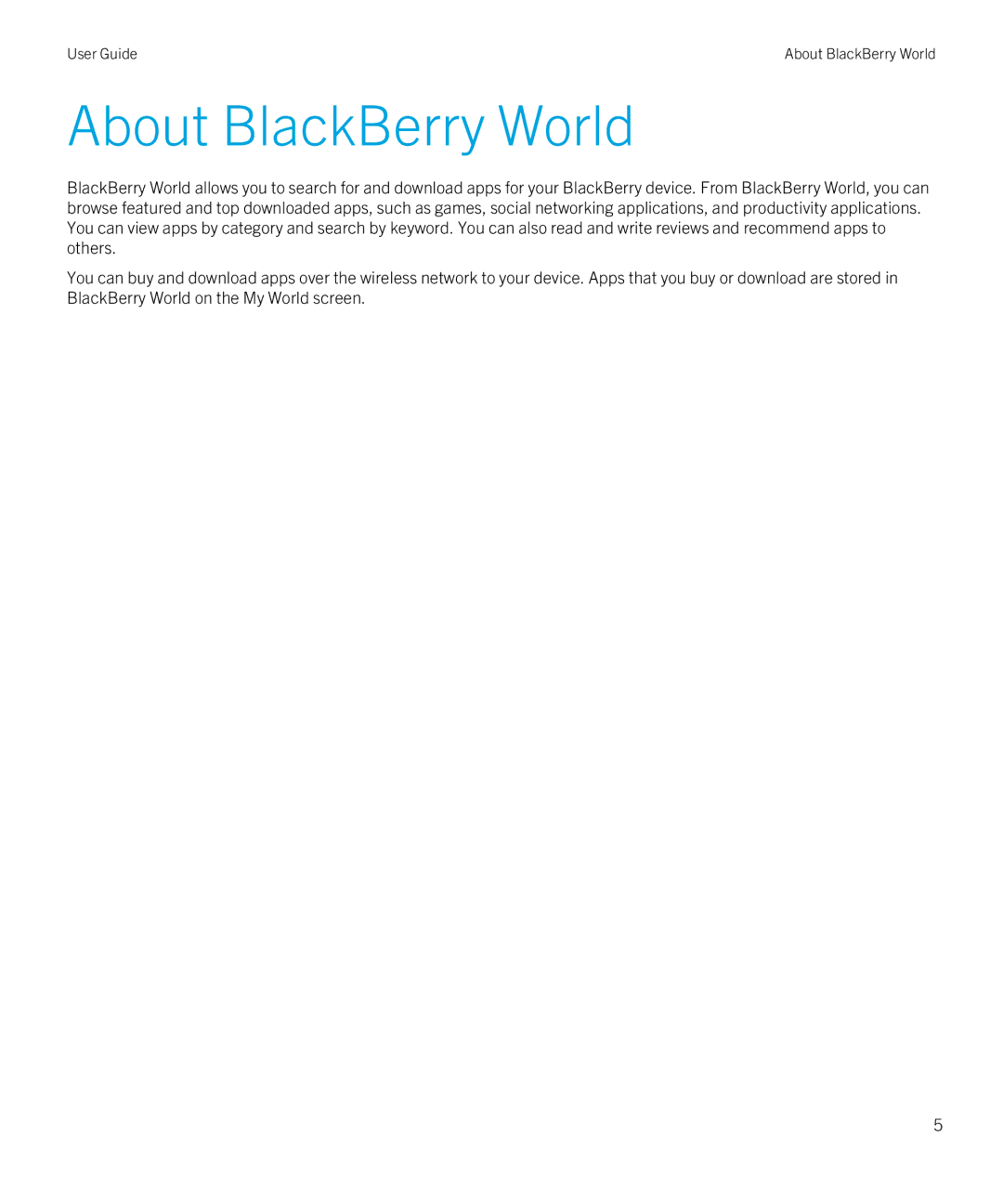 Blackberry 4.3 manual About BlackBerry World 