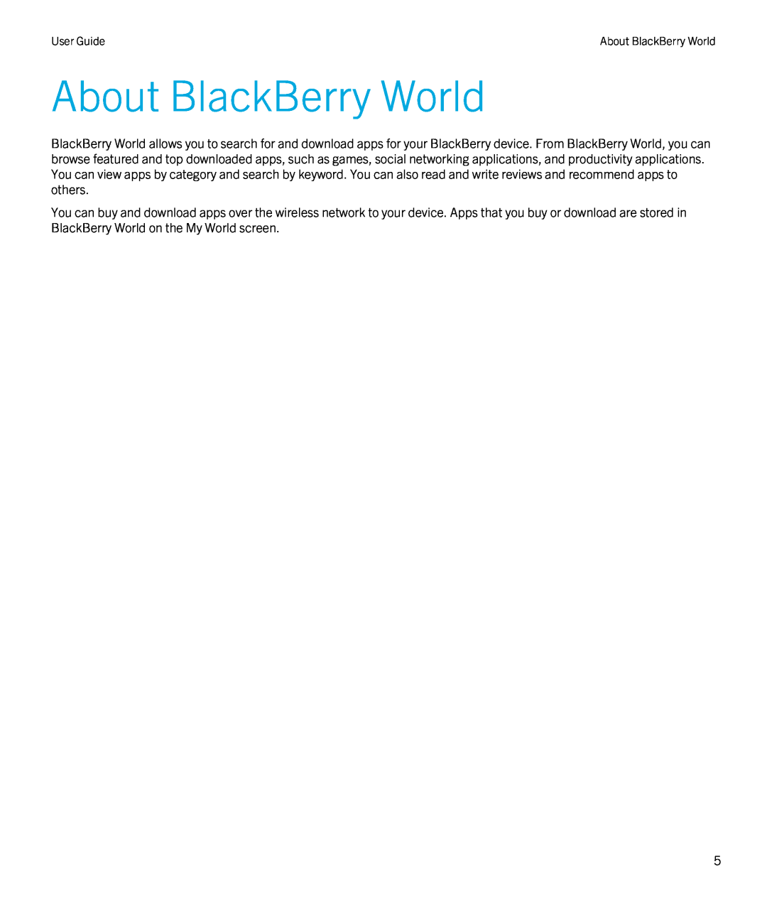 Blackberry 4.3 manual About BlackBerry World, User Guide 