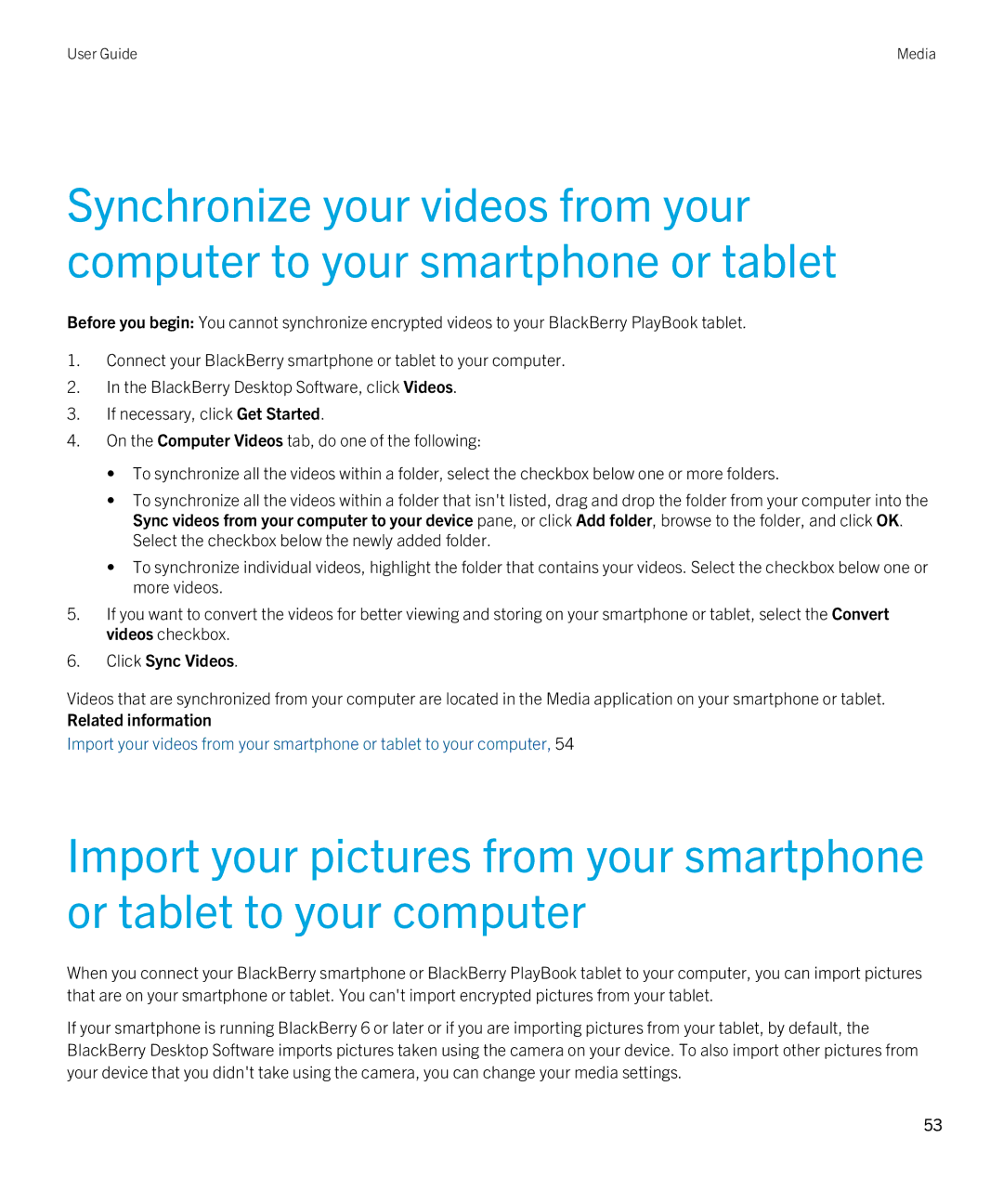 Blackberry 7.1 manual Click Sync Videos 