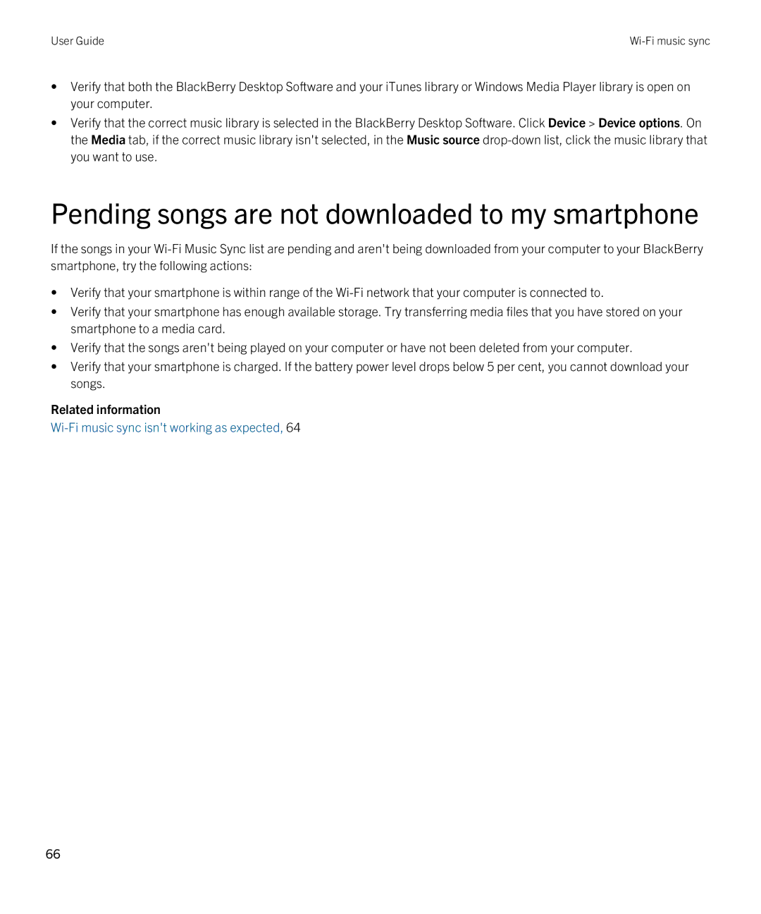 Blackberry 7.1 manual Pending songs are not downloaded to my smartphone 