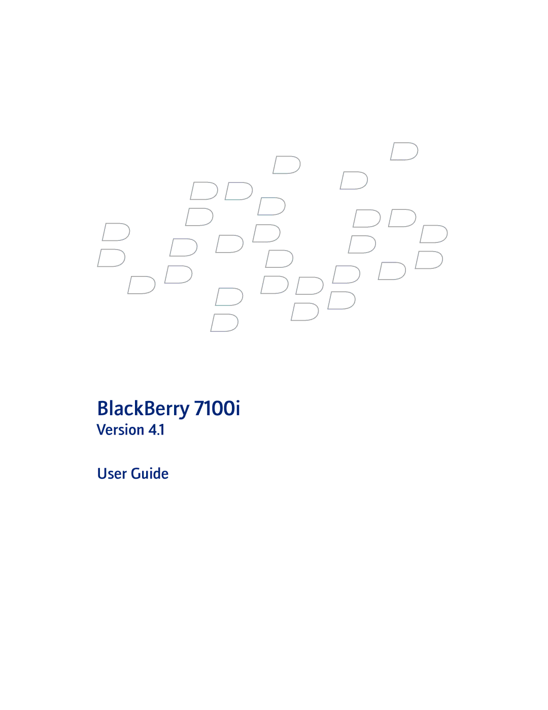 Blackberry 7100I manual BlackBerry, Version User Guide 