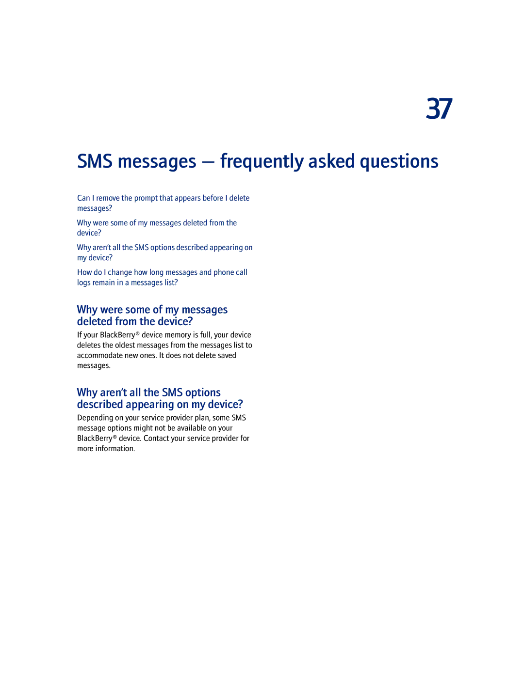 Blackberry 7100I manual SMS messages frequently asked questions 