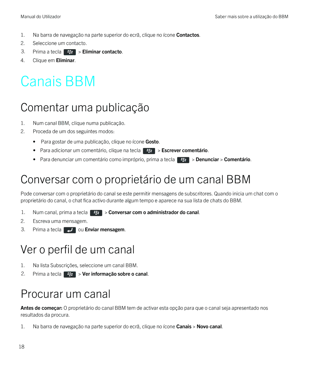 Blackberry 8 Canais BBM, Comentar uma publicação, Conversar com o proprietário de um canal BBM, Ver o perfil de um canal 