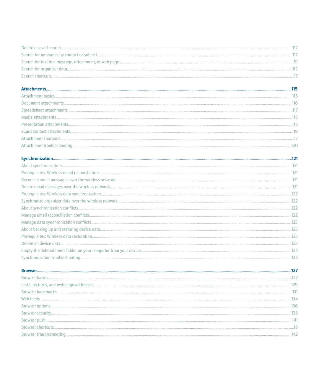 Blackberry 8110 manual Attachments 