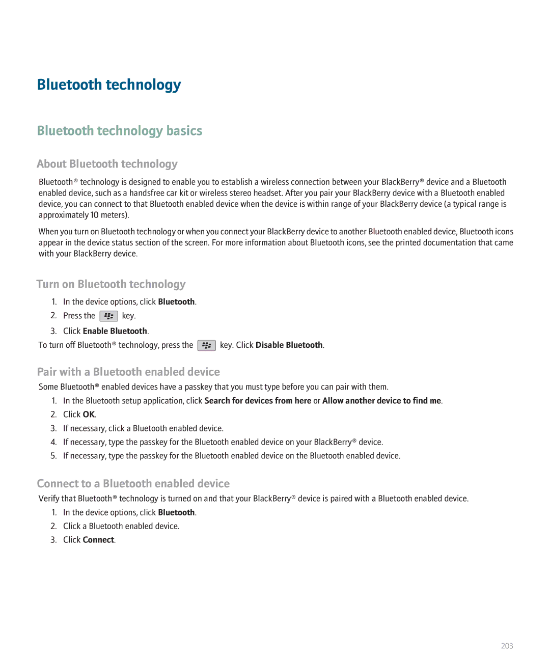 Blackberry 8120 manual Bluetooth technology basics 