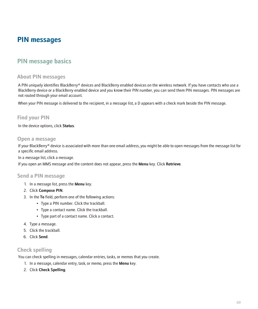 Blackberry 8120 manual PIN message basics, About PIN messages, Find your PIN, Send a PIN message 