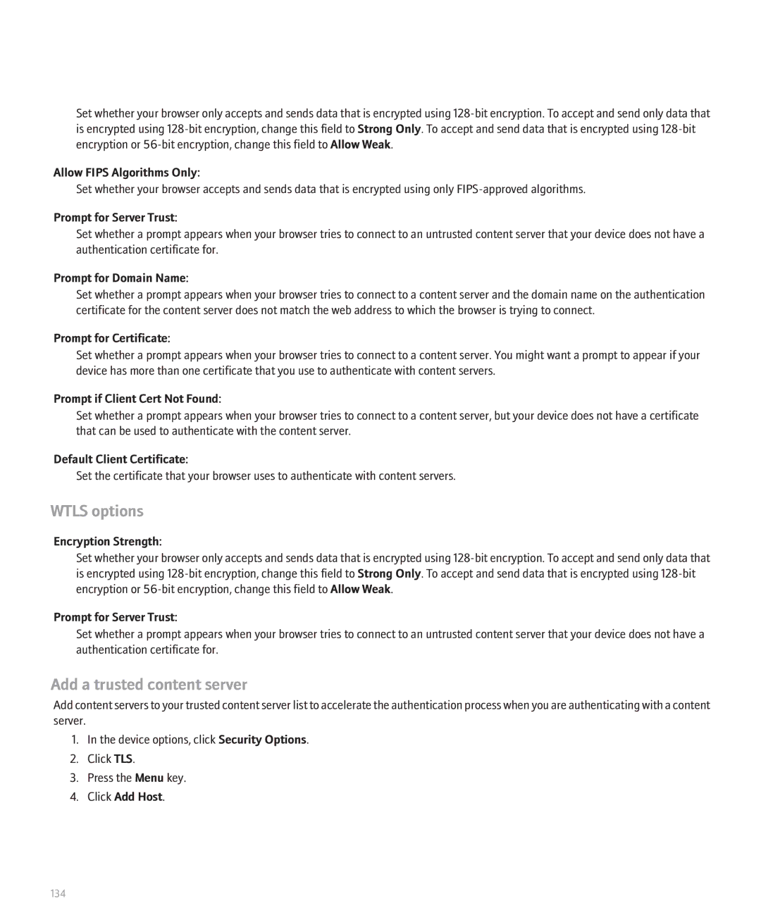 Blackberry 8130 manual Wtls options, Add a trusted content server 