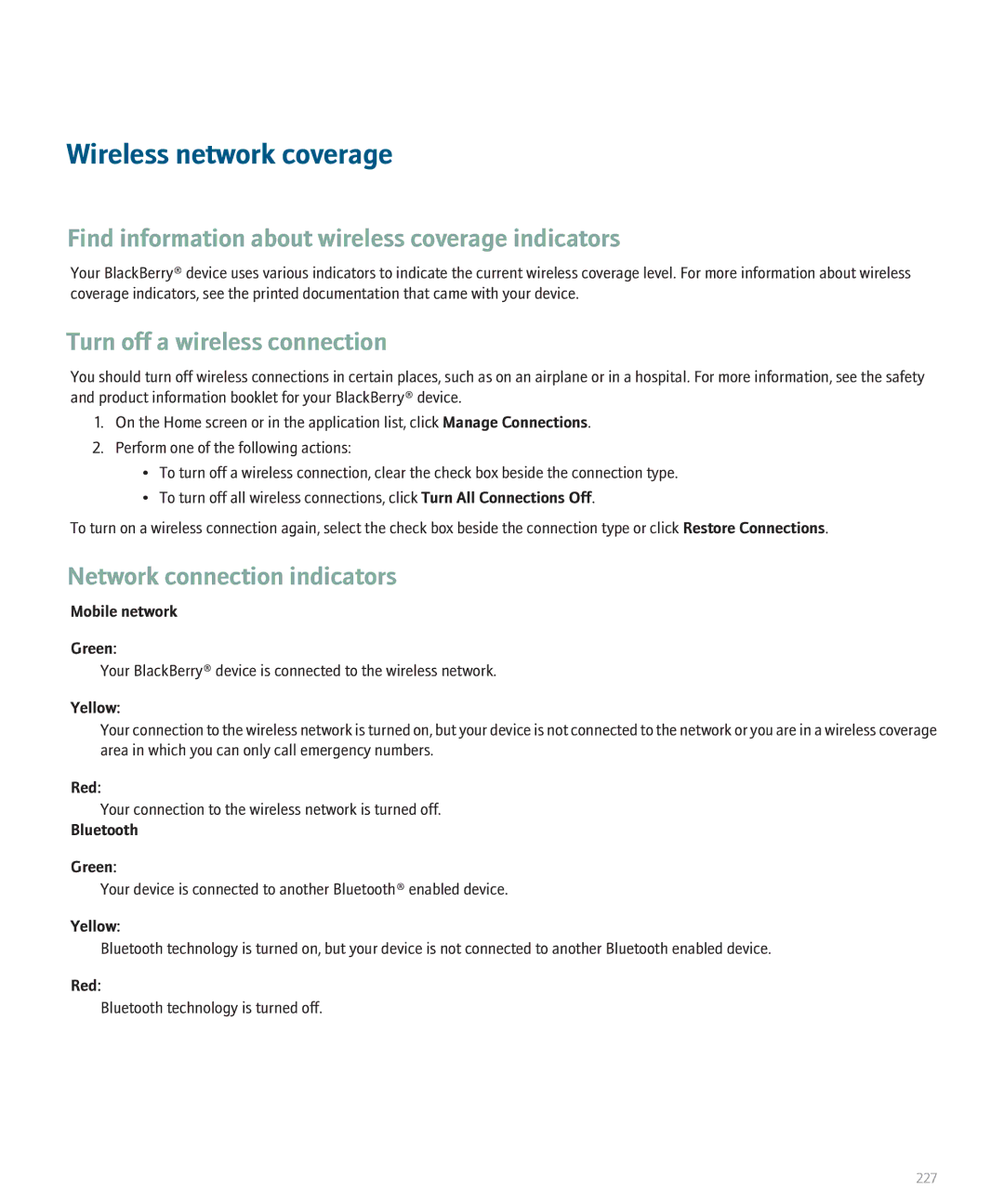 Blackberry 8130 manual Wireless network coverage, Find information about wireless coverage indicators 