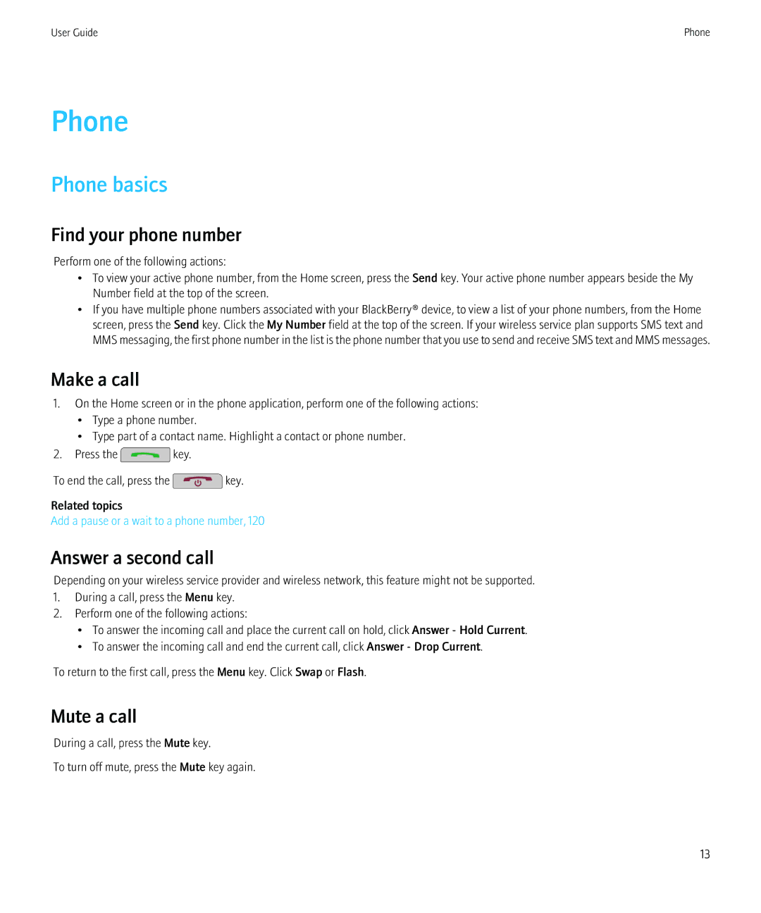 Blackberry 8230 manual Phone basics 