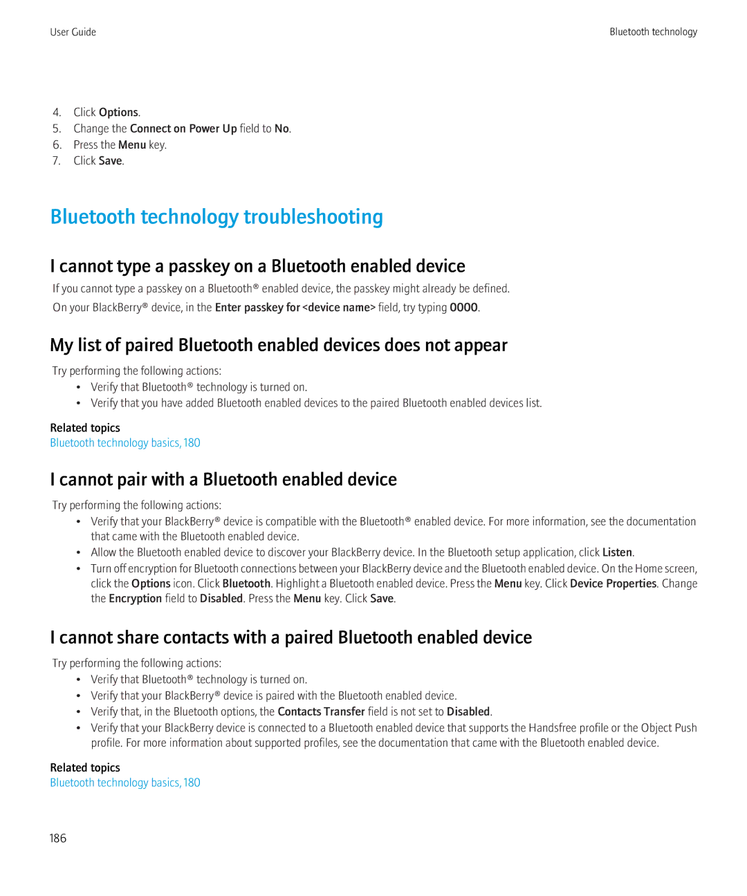 Blackberry 8230 manual Bluetooth technology troubleshooting, Cannot type a passkey on a Bluetooth enabled device 