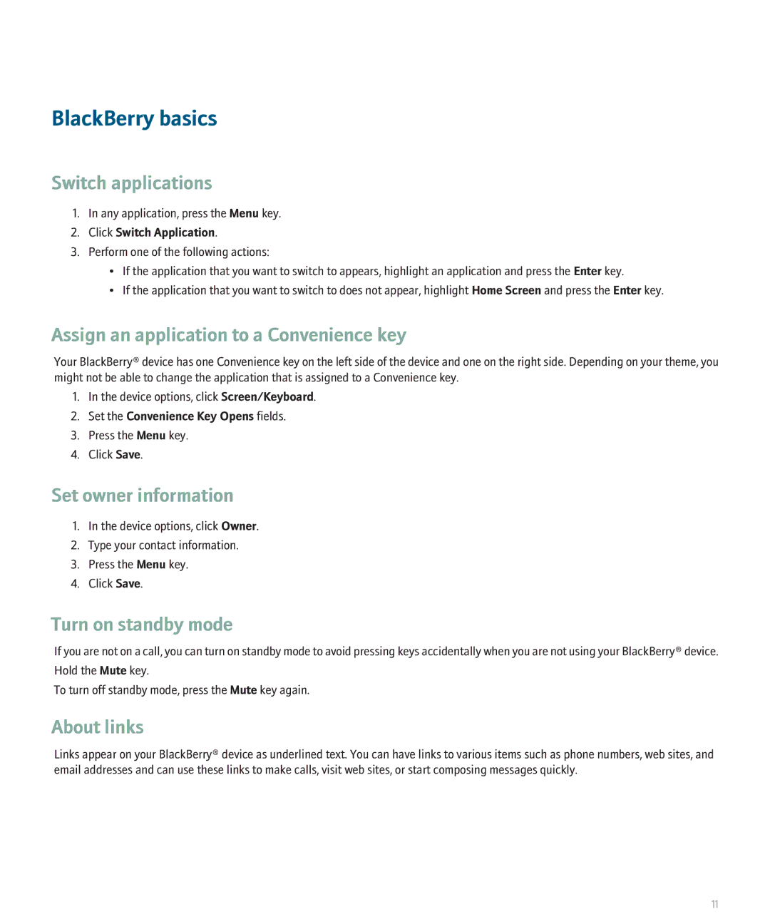 Blackberry 8300 manual BlackBerry basics 