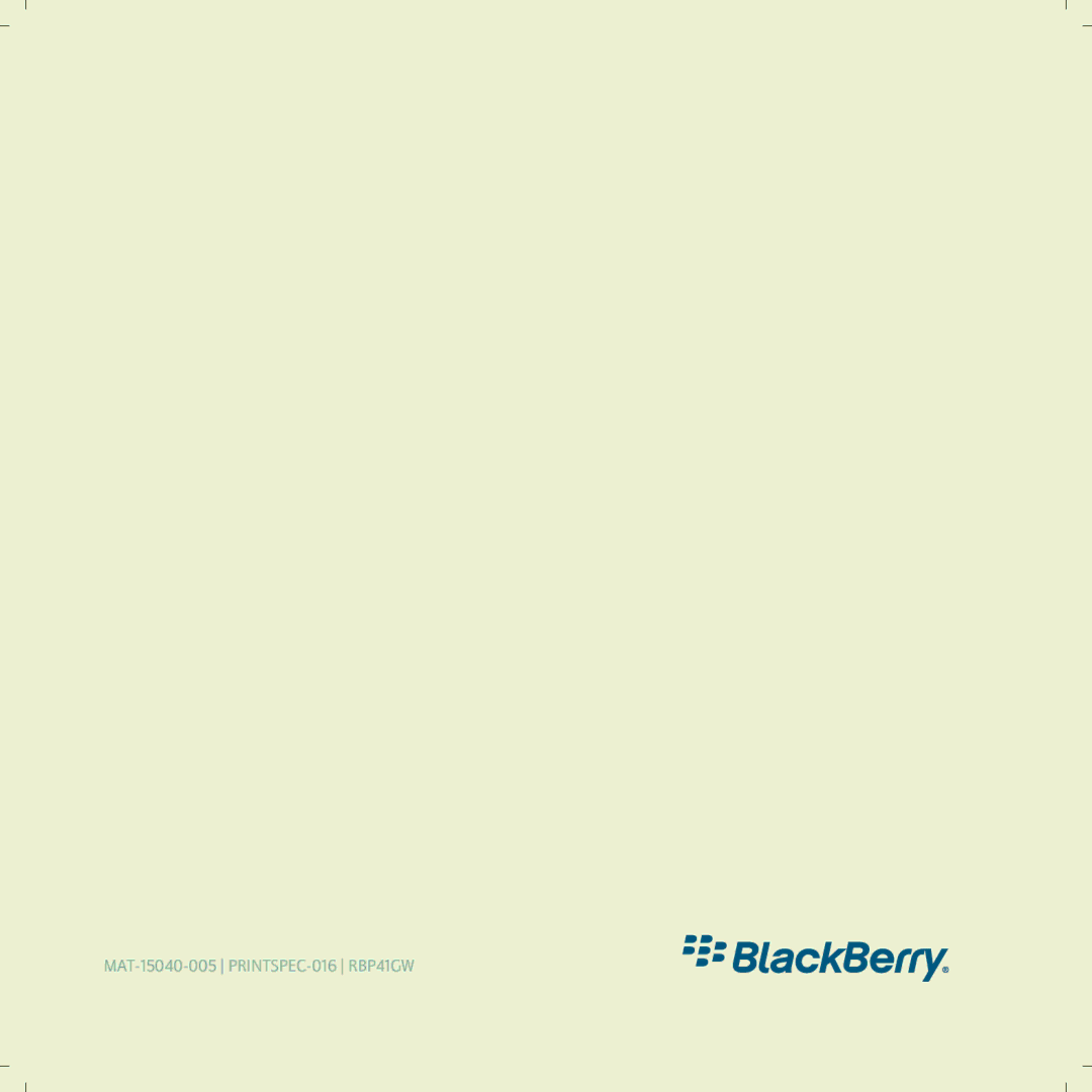 Blackberry 8300 manual MAT-15040-005 PRINTSPEC-016 RBP41GW 