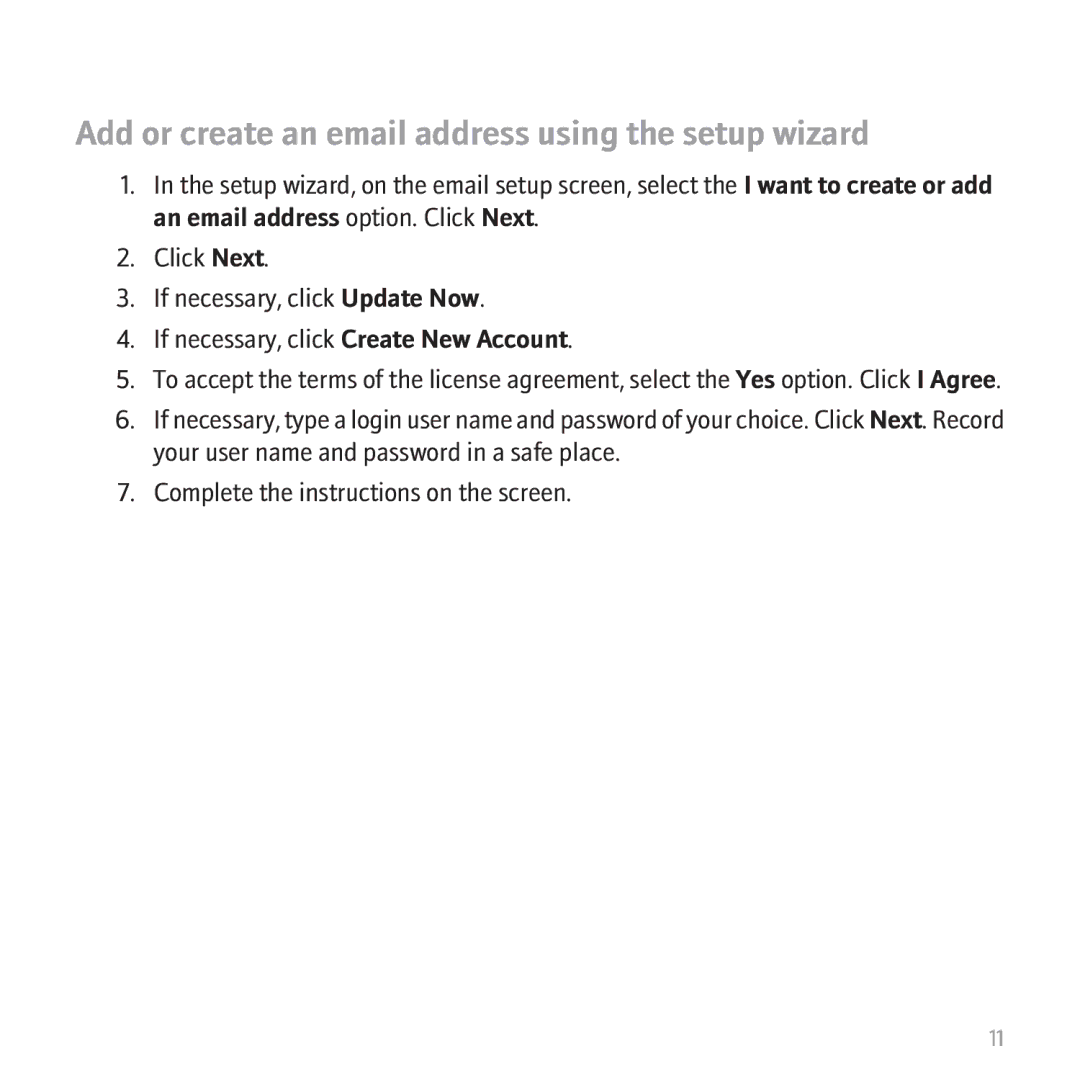 Blackberry 8310 manual Add or create an email address using the setup wizard 