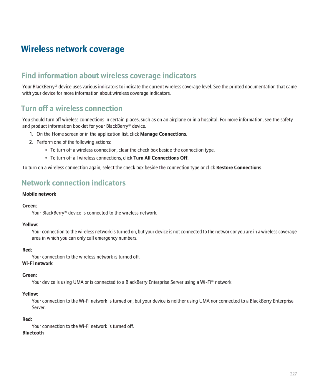 Blackberry 8320 manual Wireless network coverage, Find information about wireless coverage indicators 