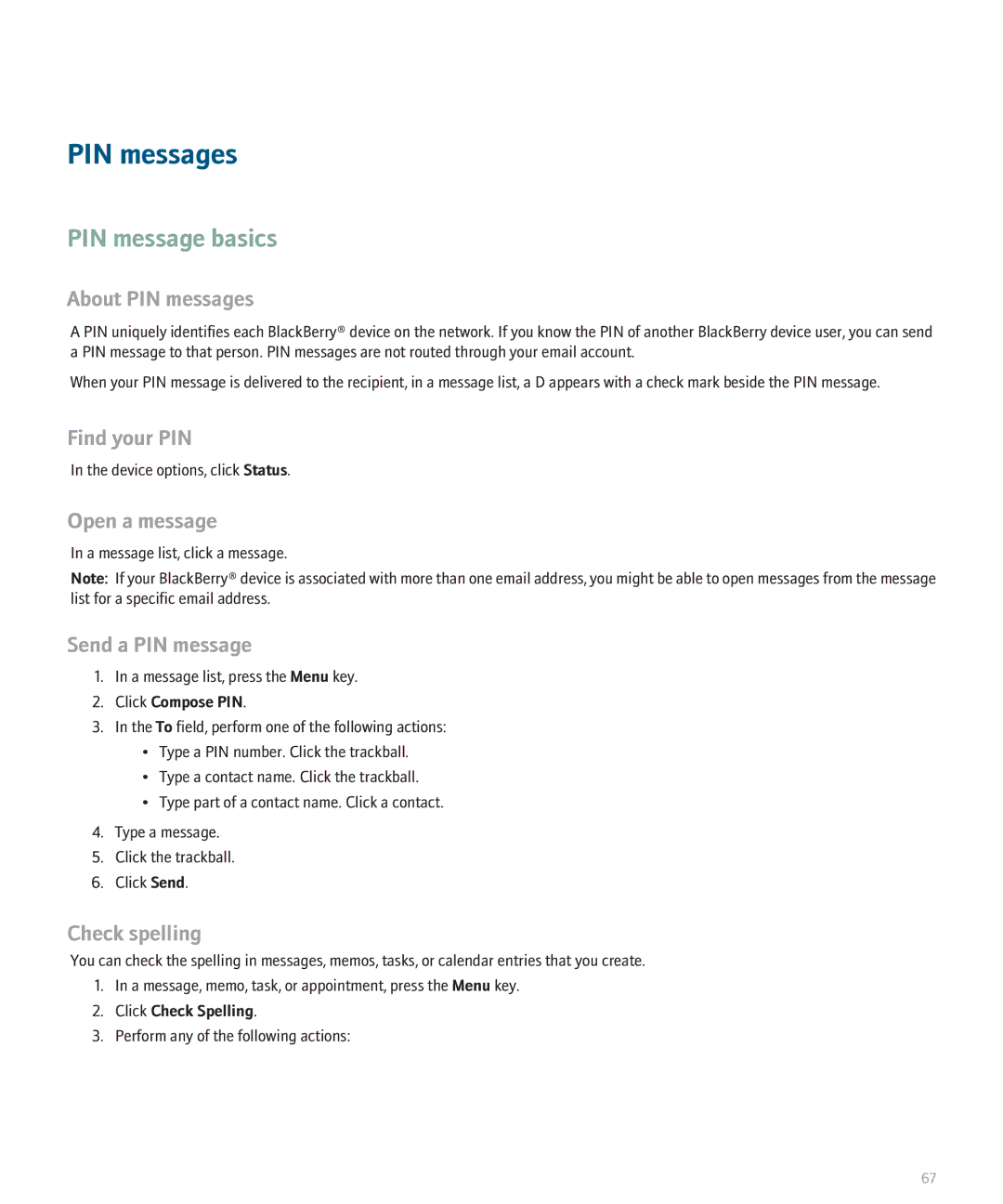 Blackberry 8320 manual PIN message basics, About PIN messages, Find your PIN, Send a PIN message 