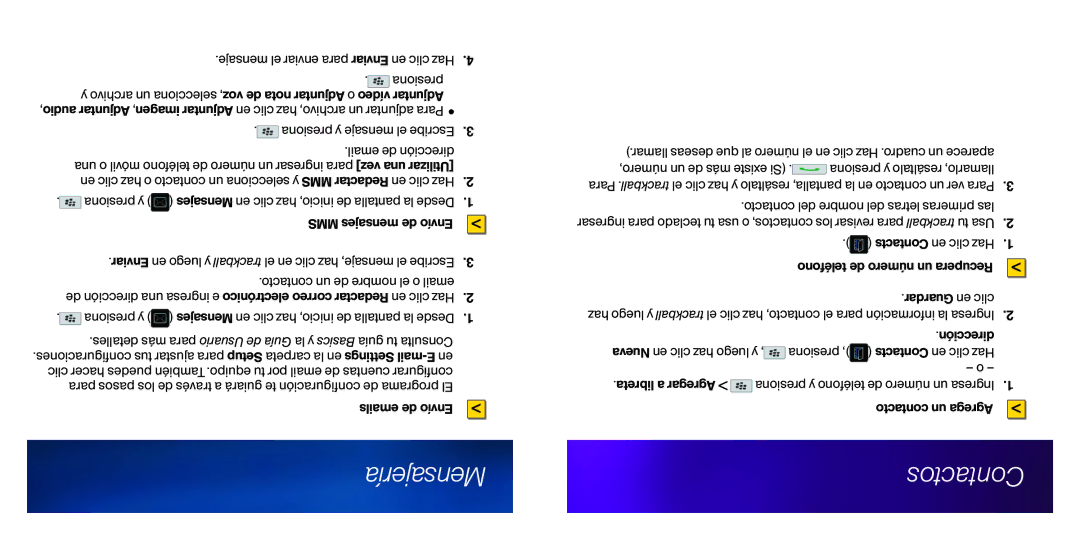 Blackberry 8350i manual Mensajería Contactos 