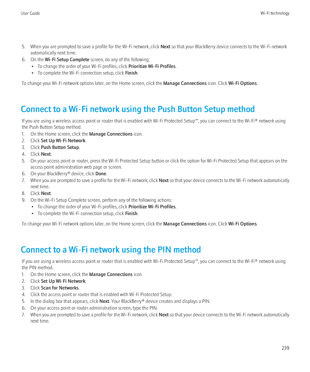 Blackberry 8350i manual Connect to a Wi-Fi network using the PIN method 