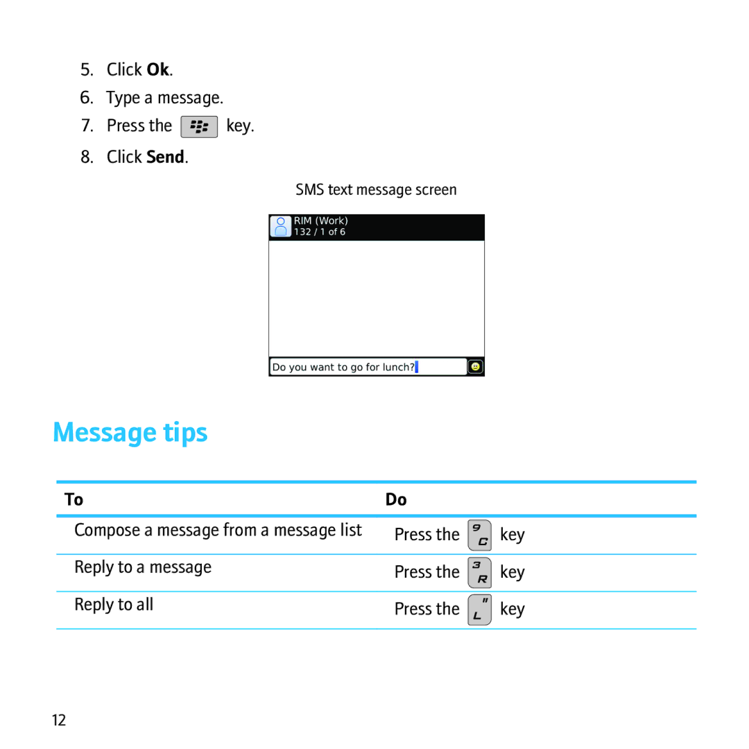 Blackberry 8500 manual Message tips 