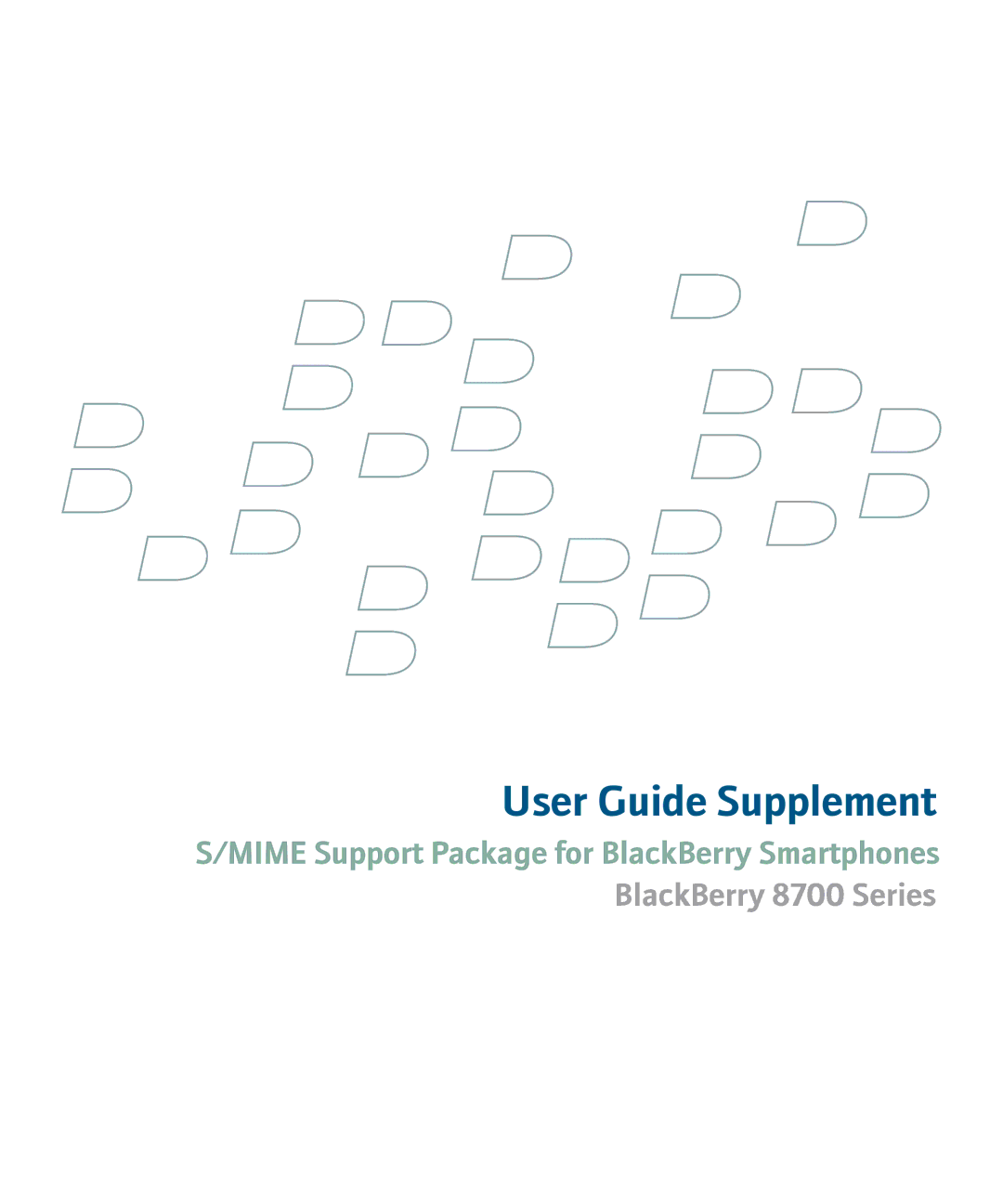 Blackberry 8700 Series manual User Guide Supplement 