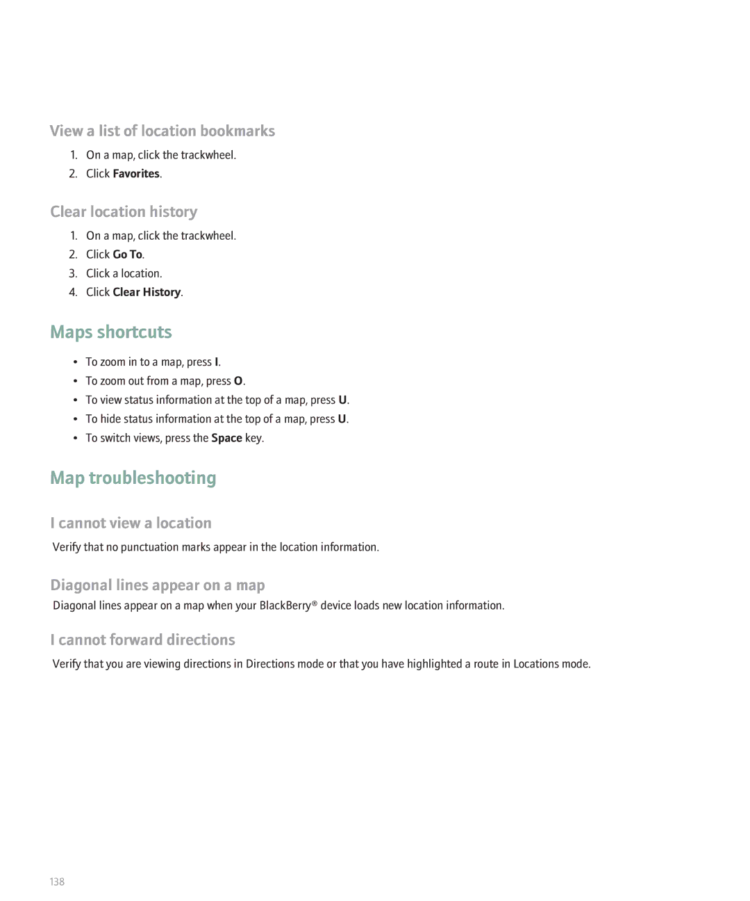 Blackberry 8700 manual Map troubleshooting 