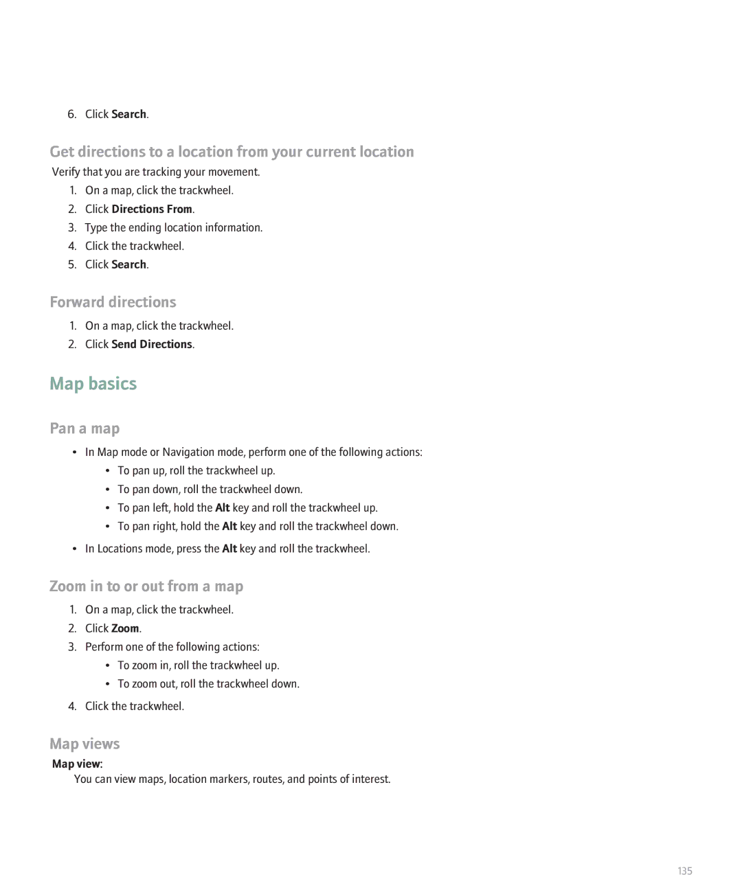 Blackberry 8707 Series manual Map basics 