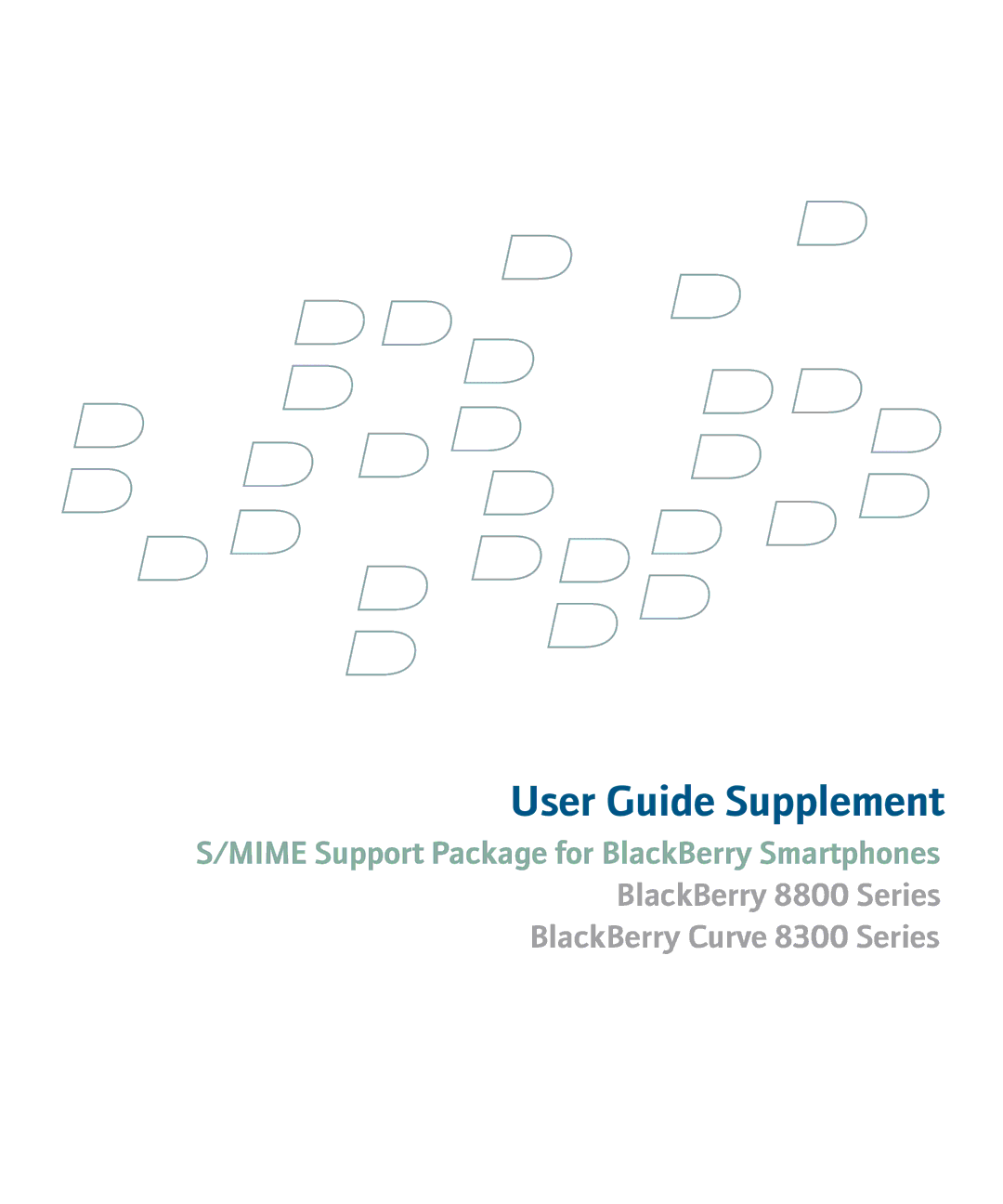 Blackberry 8300 Series, 8800 Series manual User Guide Supplement 