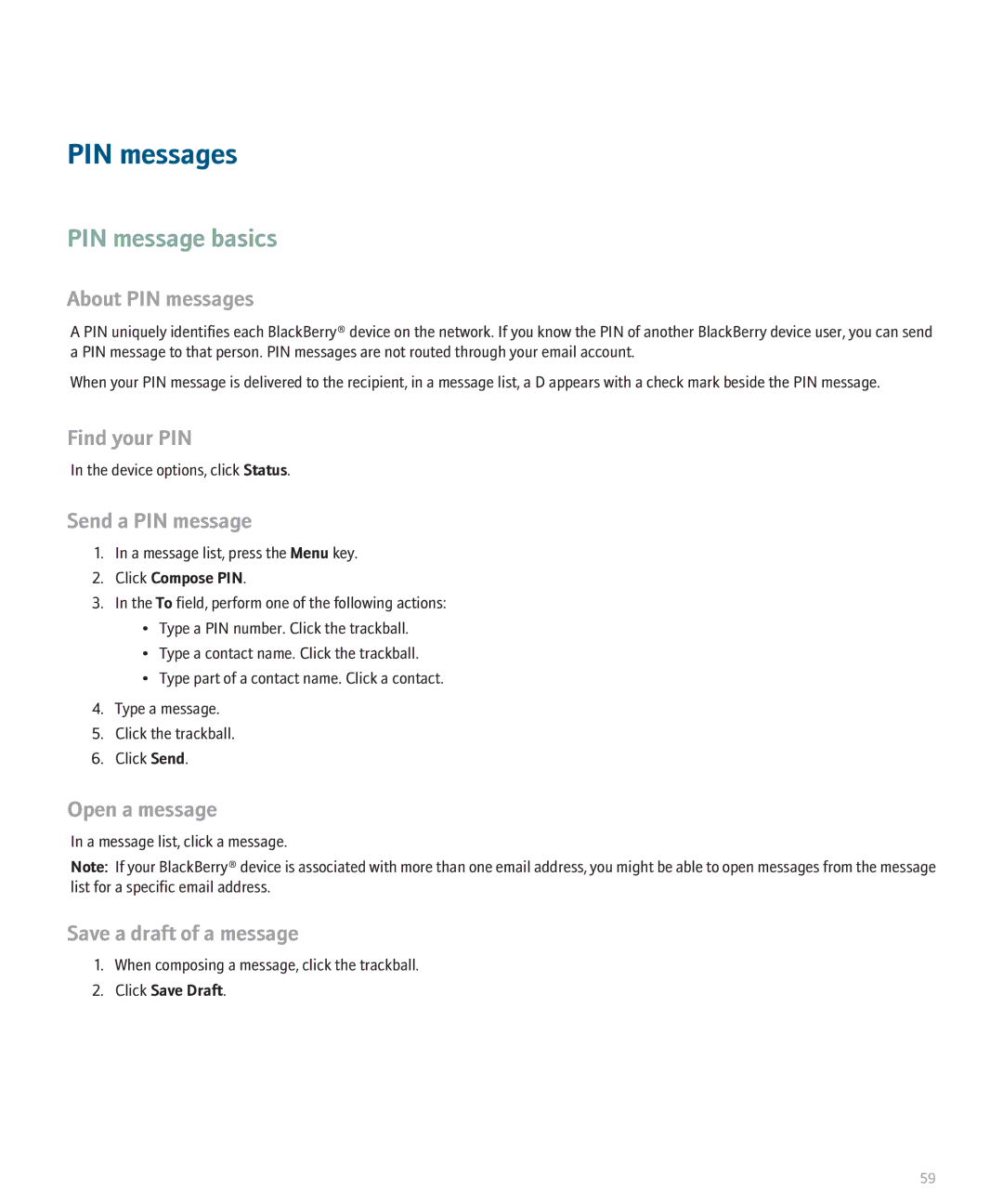 Blackberry 8800 manual PIN message basics, About PIN messages, Find your PIN, Send a PIN message 