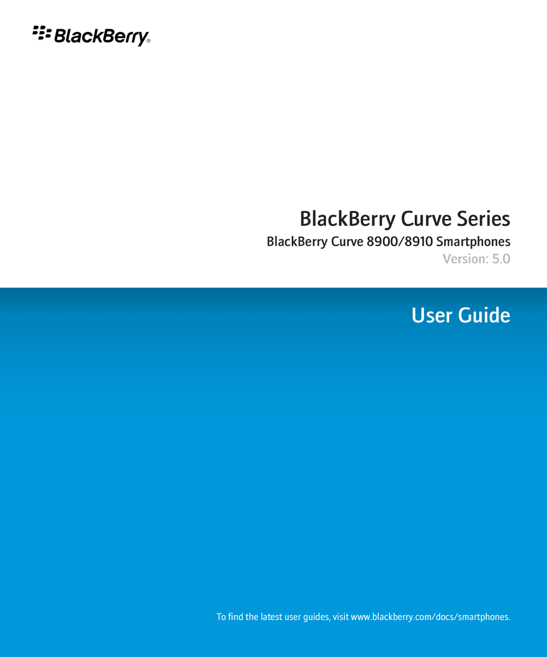 Blackberry manual User Guide, BlackBerry Curve 8900/8910 Smartphones 