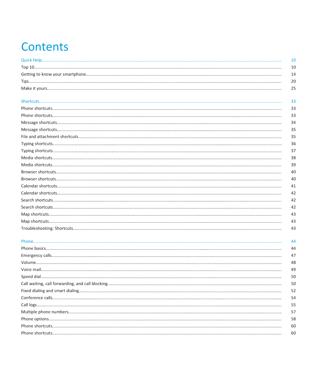 Blackberry 9100, 9105 manual Contents 