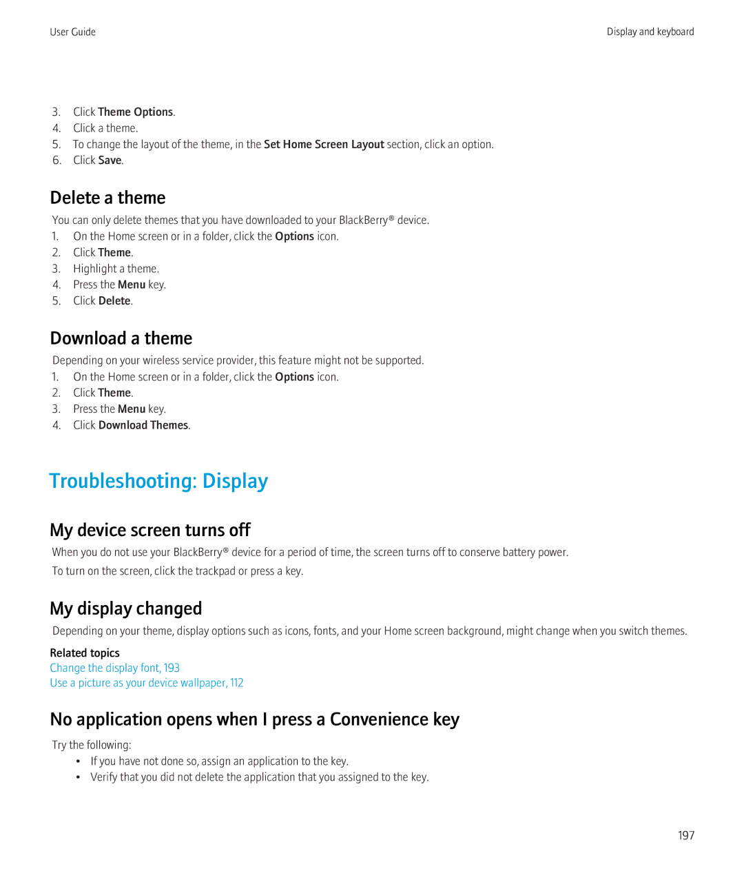 Blackberry 9300 Version: 5.0 manual Troubleshooting Display 