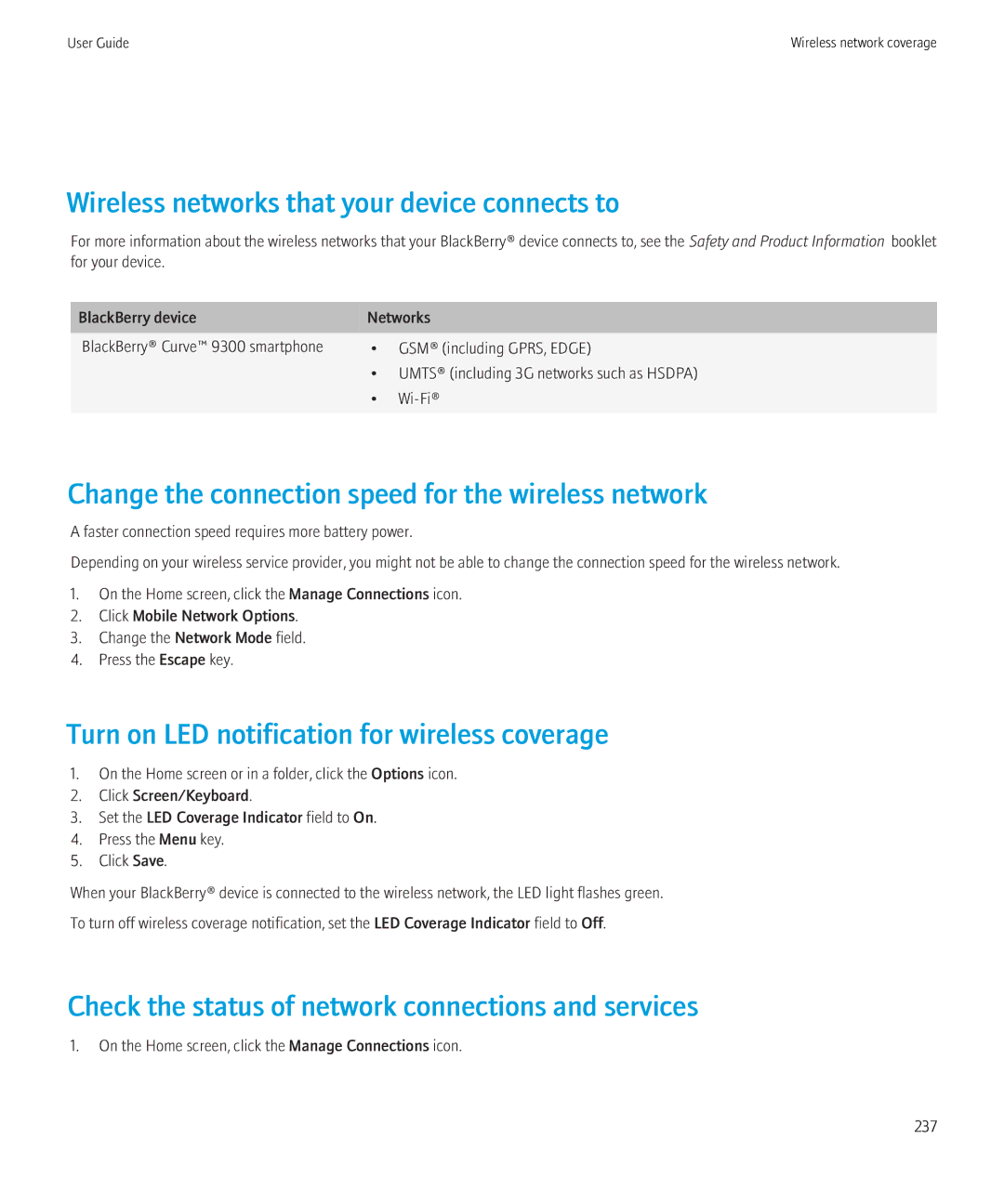 Blackberry 9300 Version: 5.0 manual Wireless networks that your device connects to 