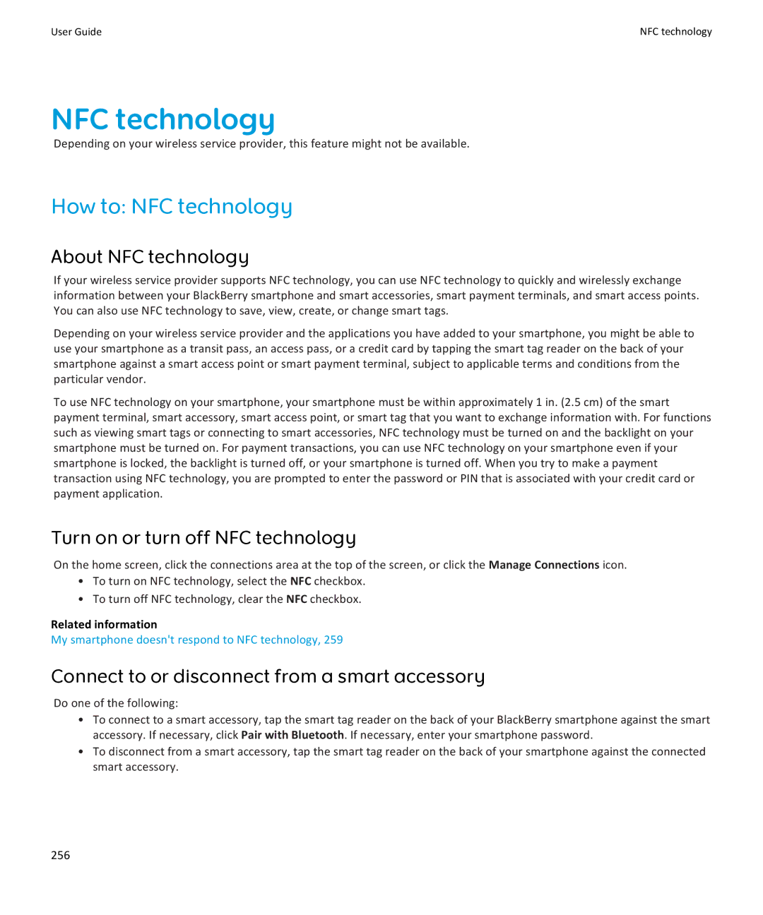 Blackberry 9360, 9350, 9370 manual How to NFC technology, About NFC technology, Turn on or turn off NFC technology 