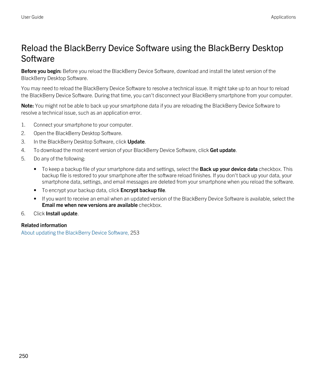 Blackberry 9380 manual Click Install update Related information 