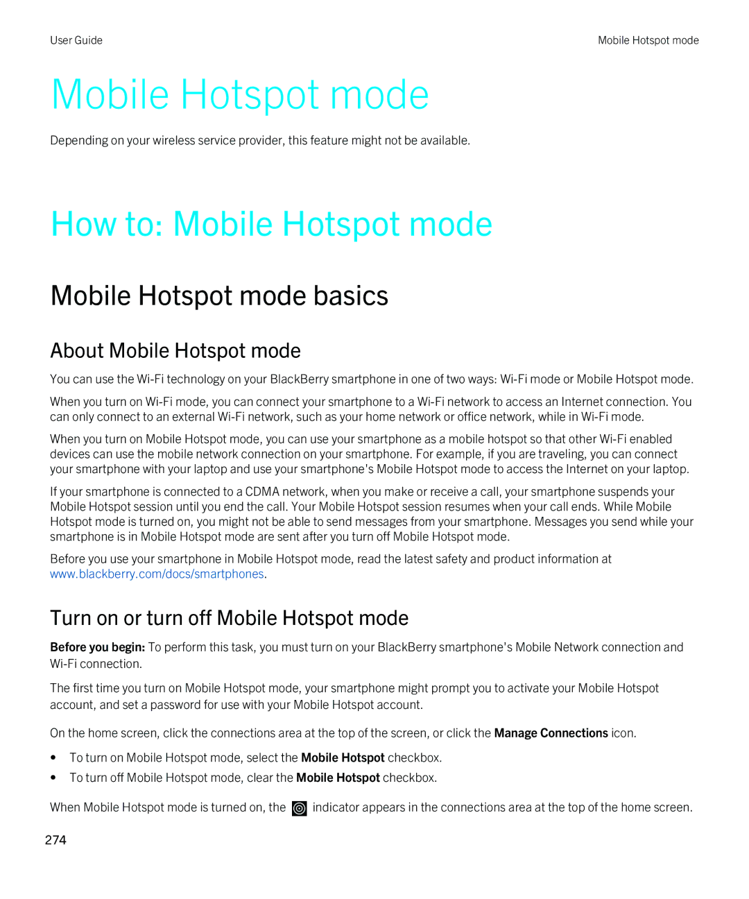 Blackberry 9380 manual How to Mobile Hotspot mode, Mobile Hotspot mode basics, About Mobile Hotspot mode 