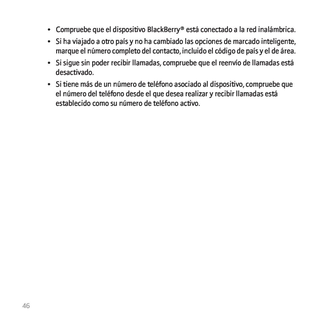 Blackberry 9530 manual Compruebe que el dispositivo BlackBerry está conectado a la red inalámbrica 