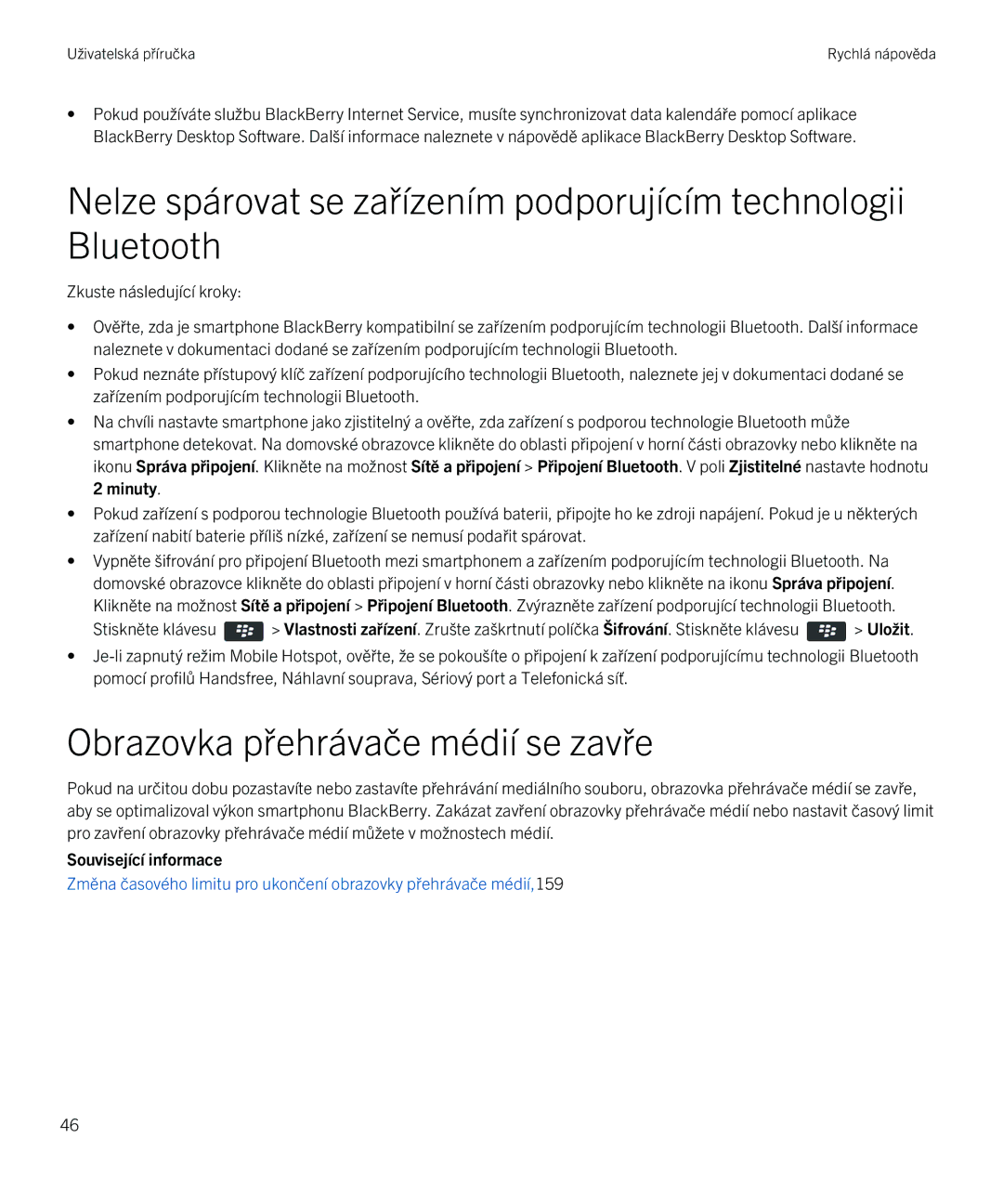 Blackberry 9720 manual Obrazovka přehrávače médií se zavře 