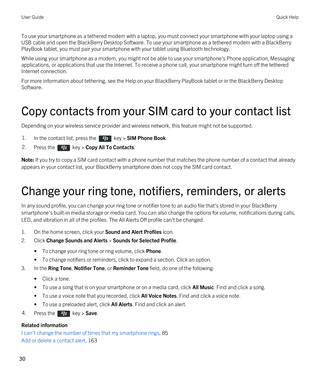 Blackberry 9810 manual Copy contacts from your SIM card to your contact list, Press the key Copy All To Contacts 