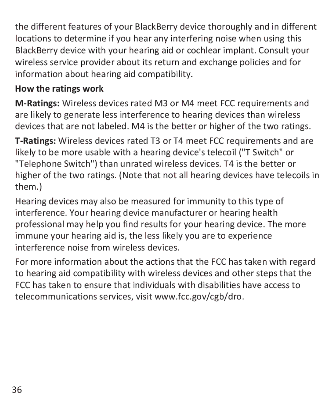 Blackberry 9930, 9900 manual How the ratings work 