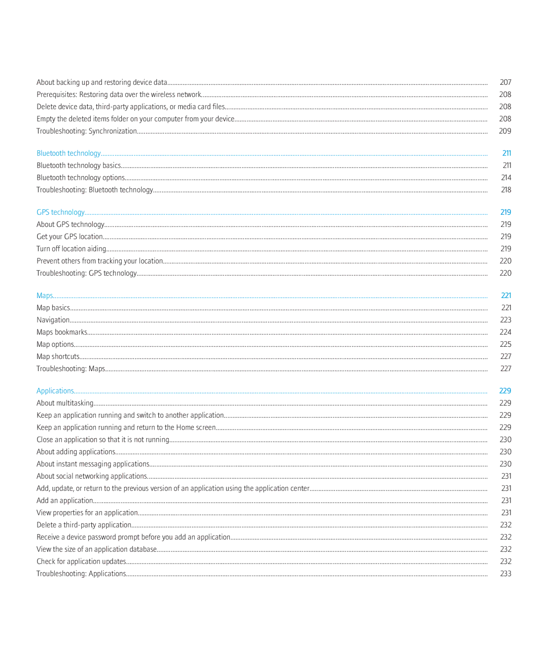 Blackberry BB9630TOUR manual 211 