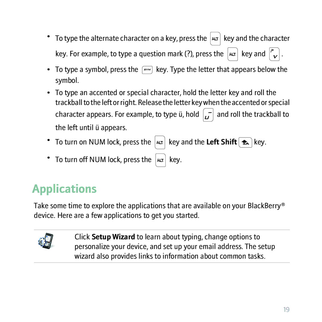 Blackberry 8310, BBCURVE manual Applications 