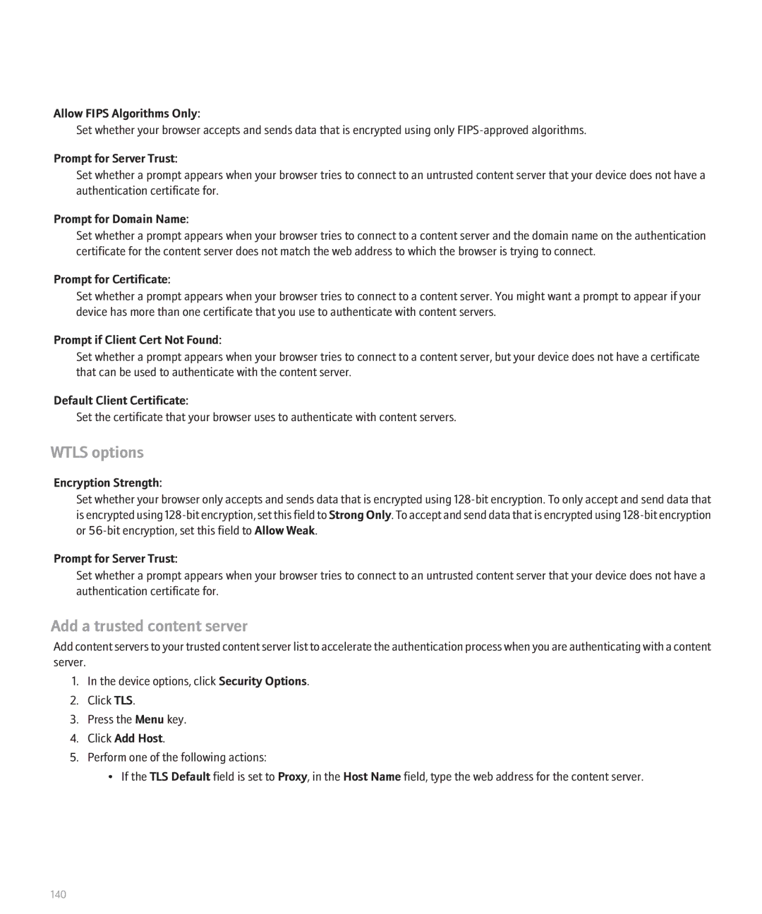Blackberry BlackBerry 8320 manual Wtls options, Add a trusted content server 
