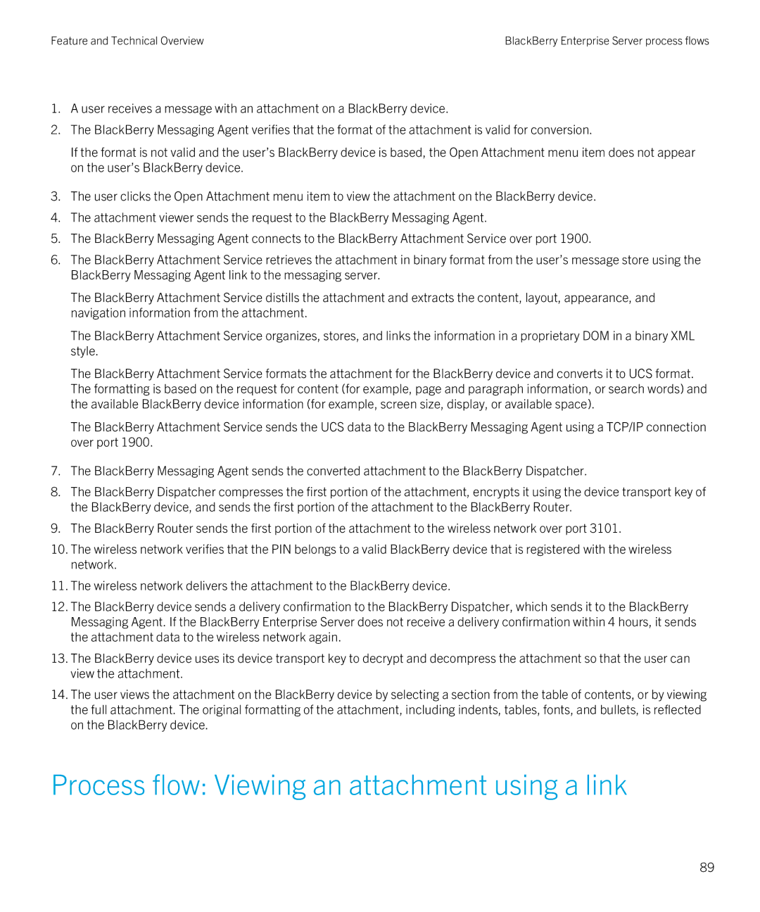 Blackberry blackberry enterprise server for microsoft exchange manual Process flow Viewing an attachment using a link 